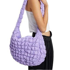 Nuevo bolso cruzado ligero para mujer con gran capacidad, bolsos ligeros antiarrugas para bolas de masa hervida, bolsos de mensajero de hombro acolchados