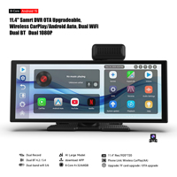 Monitor de Coche 2 en 1 con Pantalla Táctil IPS de 11.4 Pulgadas, Carplay, Android Auto, Cámara Frontal 1080P y DVR Android 15.0