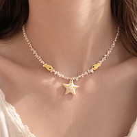 Nouveaux Colliers Breloques Tendance en Alliage Plaqué Or Émaillé, Style Océanique, Pendentifs Étoiles de Mer Colorés, Personnalisables, Vente en Gros