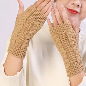 I-0058批发最新设计定制时尚冬季女腈纶羊毛针织手套保暖手套冬季