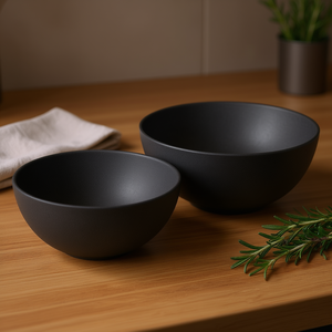 ชุดชามเสิร์ฟ MAGU Bowl ดีไซน์ธรรมชาติ สีดำด้าน จำนวน 2 ใบ - Product Image 3