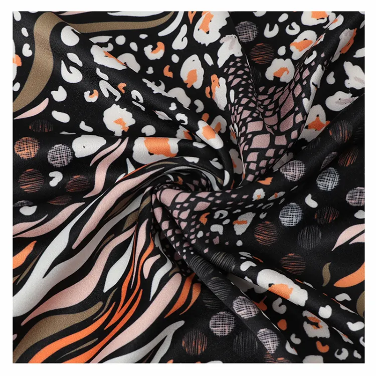 U See Wholesale Custom African Print Satin Silk Fabric 100% Polyester for Dress