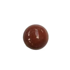 Natural Hand Carved Ball Healing Stones Red gold sand sphere crystal ball for Home decoration