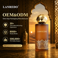 Flacon de parfum en verre dépoli cylindrique de 30 ml, 50 ml, 100 ml, style Dubaï, avec bouchon en plastique à boule dorée et boîte – Vente chaude