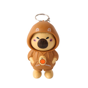 Lindo llavero de capibara, muñeco de plástico 3D, juguete antiestrés, colgante portátil con mosquetón, regalo para bolso o llavero - Product Image 3