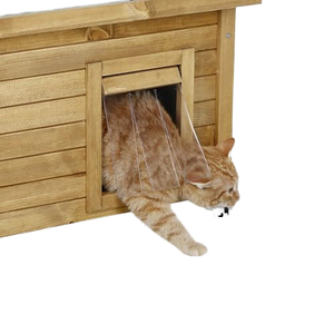 บ้านสัตว์เลี้ยงแบบแบนราบมีหลังคาสำหรับแมวบ้านสุนัขไม้และพลาสติกเบาะรองนั่งไม้บ้านสุนัขพลาสติกที่ยั่งยืนพร้อมซักมือ ZZM - Product Image 3