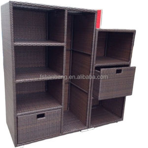 Armadietti di Stoccaggio in <span class=keywords><strong>Rattan</strong></span> Sintetico Impermeabile per Patio, Casa e Giardino - Product Image 2