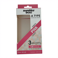 Boîte en carton pliable personnalisée, écologique et recyclable pour ampoules, emballage de lampe LED rose avec fenêtre, pour vente au détail suspendue