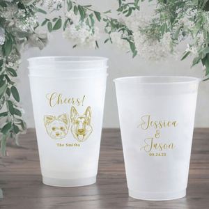 แก้วแต่งงานแบบมีลายอักษรย่อสั่งทำ แก้วลายอักษรย่อวินเทจ แก้วฟรอสต์เฟล็กซ์สั่งทำ ของชำร่วยงานเลี้ยงค็อกเทลชั่วโมง ของชำร่วยงานหมั้น - Product Image 1