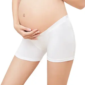 849# V-shaped low waist support thin boxer shorts anti-slip safety pants Pregnancy leggings maternity underwear