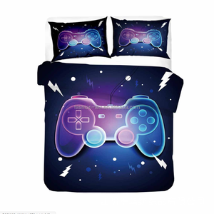 Venta al por mayor 3D Impreso <span class=keywords><strong>Gamer</strong></span> Juego de cama China Fabricado Funda nórdica y sábana de poliéster Edredón barato Cubiertas de lino - Product Image 3