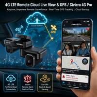 Caméra embarquée intelligente 4G double objectif avant 1080P avec surveillance de stationnement 24h/24, accès à distance sans fil, enregistreur de conduite DVR, boîte noire