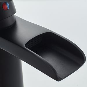 Grifo mezclador <span class=keywords><strong>de</strong></span> lavabo <span class=keywords><strong>de</strong></span> latón moderno <span class=keywords><strong>de</strong></span> diseño único, grifos <span class=keywords><strong>de</strong></span> lavabo <span class=keywords><strong>de</strong></span> baño baratos <span class=keywords><strong>de</strong></span> cascada <span class=keywords><strong>de</strong></span> un solo Mango, negro - Product Image 6