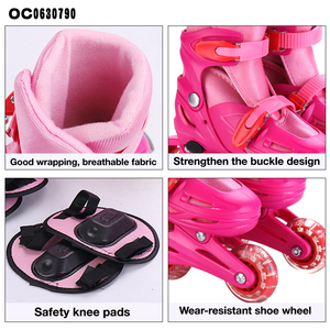 Ensemble de protections amusantes pour enfants : casque, genouillères et chaussures de roller pour filles - Product Image 4