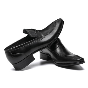 Winter genuine leather British-style engraved business formal high-top leather shoes, pointed toe men's short <b>boots</b> - Product Image 4