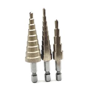 2026- 3-Pack Hex Shank Titanium Coated Step <b>Drill</b> <b>Bit</b> Set for Metal <b>Wood</b> Drilling High Speed Stepped <b>Drill</b> <b>Bits</b> 4-12 4-20 4-32 - Product Image 3