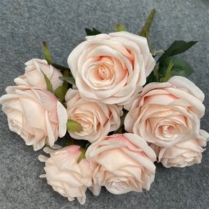 Bouquets <span class=keywords><strong>de</strong></span> <span class=keywords><strong>fleurs</strong></span> artificielles en soie, U-3299, blanc, Rose, pour décoration <span class=keywords><strong>de</strong></span> mariage, <span class=keywords><strong>livraison</strong></span> rapide - Product Image 2