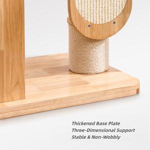 Hoog modern houten kattenklimrek, stabiel kattencondo boom met krabplank, speelgoed, binnenhuisdierenmeubilair - Product Image 5
