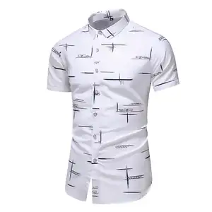 Tùy Chỉnh Thêu Phong Cách Mùa Hè Mens Oxford Làm Việc Áo Sơ Mi Ngắn Tay Áo Mens Trang Phục Chính Thức Nút Xuống Áo Sơ Mi