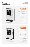 Contrôleur de charge solaire MPPT 100A 12v/24v/36v/48v Intelligent 250v Tension PV pour système solaire