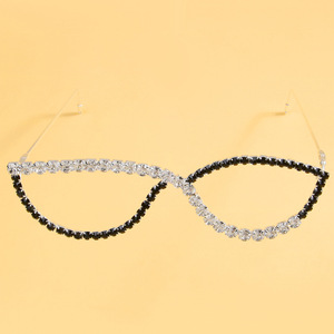 Montura de <span class=keywords><strong>Gafas</strong></span> Decorativa sin Lentes, Estilo <span class=keywords><strong>Boho</strong></span> Chic, con Adornos de Perlas y Piedras de Imitación, en Tono Plateado - Product Image 5