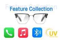 Gafas Inteligentes V2, Modernas, de Media Montura, con Asistente de Voz IA, Control Táctil para Llamadas y Música, Gafas Inteligentes