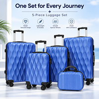 Ensemble de bagages 5 pièces, valise rigide en ABS, avec trousse de toilette, roues pivotantes à 360°, bagages à roulettes, OEM ODM