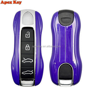 Étuis de clés de remplacement de haute qualité et magnifiques de couleur violette pour Porsche avec autocollants pour la création de cadres photo artistiques - Product Image 1