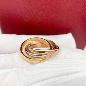 Anillo de titanio de diseño de marca Fashion Cart, anillo tricolor de acero, anillo de oro de tres <span class=keywords><strong>anillos</strong></span> con diamantes de moda para mujeres y hombres. - Product Image 2