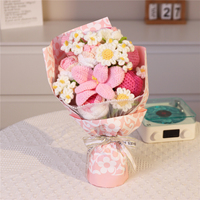 Bouquet de roses artificielles au crochet fait main pour la Saint-Valentin, la fête des mères, Noël, la remise des diplômes, les mariages, la fête des enseignants