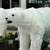 Modèles d'ours polaires animatroniques artisanaux pour décorations de centres commerciaux, expositions d'animaux arctiques robotisés d'intérieur à vendre