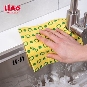 Qianliao — tissu non tissé jaune, paquet de 3 pièces, lingettes nettoyantes et réutilisables - Product Image 2