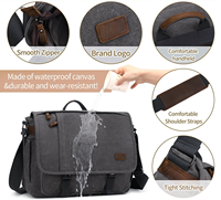 Wholesale RAYLON Waterproof Canvas Messenger Bag Men 17 Inch Laptop Shoulder Briefcase College Work Travel Crossbody Bulk Order