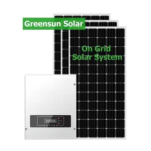 Greensunフルセット5000ワット10000ワット太陽光発電5kw 10kwソーラーエネルギーシステム