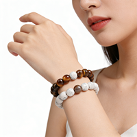 Bracelet extensible en pierre naturelle mate, agate veinée de dragon de feu, perles rondes multicolores pour femmes, pour anniversaire