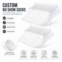 Großhandel Benutzerdefinierte Logo Weiße Unsichtbare Socken Niedrig Geschnittene Baumwoll-Sportsocken Fabrikpreis Geringe Mindestbestellmenge Private Label