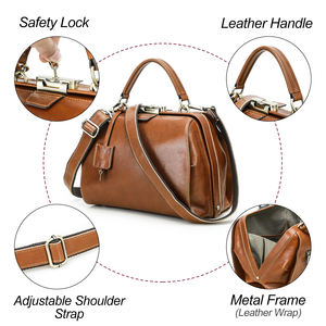 กระเป๋าหนังวัวแท้ทรง<span class=keywords><strong>หมอ</strong></span> หลายขนาด สำหรับผู้หญิง ยี่ห้อ Contact's ดีไซน์ย้อนยุค สวยหรู ใช้ได้ทุกวัน พร้อมจี้และตัวล็อค - Product Image 5