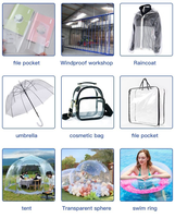 Feuille de PVC transparente flexible de 0,2 mm et 0,3 mm avec teinte bleue pour emballage et matériaux de sacs