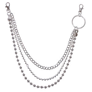 Cadena de cintura de doble capa con cuentas metálicas y colgante de animal, estilo punk, unisex, accesorio casual para mezclilla, aleación de zinc - Product Image 5