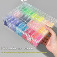 Boîte de rangement transparente anti-poussière en plastique à compartiments, grande capacité, pour perles Perler, petites pièces artisanales, tri et emballage