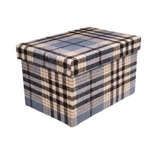 Boîte en tartan 15x11x11cm - Product Image 1