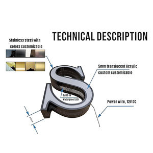 <span class=keywords><strong>Letreros</strong></span> de Dirección de Canal Inverso LED 3D Grandes Personalizados con Clasificación de Impermeabilidad IP65 <span class=keywords><strong>para</strong></span> <span class=keywords><strong>Locales</strong></span> <span class=keywords><strong>Comerciales</strong></span> - Product Image 6