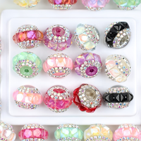 Perles à facettes en strass, style européen, à grand trou, en vrac, fournitures de perlage, fabrication de bijoux DIY, vente en gros