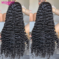 Großhandel Burmesische Lockige Echthaarperücken, Doppelt Gezogene 13X4 13X6 HD Lace Frontal Perücken, Klebefreie Echthaarperücken vom Lieferanten