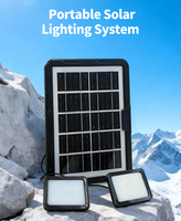 Panneau de charge solaire haute performance 6W 5V, batterie stable 7200mAh, 2 mini lampes LED, kit d'alimentation d'urgence pour extérieur