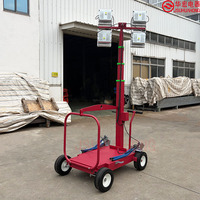Nouvelle tour d'éclairage mobile sur chariot de type chariot à roulettes 500W LED avec mât de levage manuel pour l'éclairage de chantier