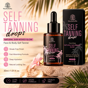Gotas Autobronceadoras Personalizadas con Tu Logotipo, Suero Bronceador para Rostro y Cuerpo con DHA, <span class=keywords><strong>Bronceado</strong></span> Natural sin Sol, Marca Privada OEM, Ultra Oscuro - Product Image 1