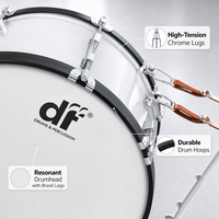 Tambour basse de fanfare 24 pouces avec coque en bois pour fanfare, fanfare scolaire, défilé, performance, vente en gros