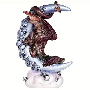 Fengzhi Factory Halloween horror decoration Moon Dragon statue resin crafts Bone Crescent sculpture