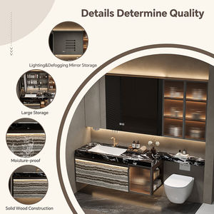 Meuble-lavabo <span class=keywords><strong>de</strong></span> <span class=keywords><strong>salle</strong></span> <span class=keywords><strong>de</strong></span> <span class=keywords><strong>bain</strong></span> <span class=keywords><strong>de</strong></span> style minimaliste classique avec lavabo simple, armoire <span class=keywords><strong>de</strong></span> rangement avec <span class=keywords><strong>miroir</strong></span> intelligent pour salles <span class=keywords><strong>de</strong></span> <span class=keywords><strong>bain</strong></span> minimalistes - Product Image 3